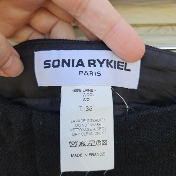 Sonia Rykiel Paris black wide leg wool trouser pants EU 36 US small - Picture 3 of 6